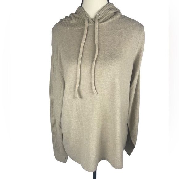 2Liv ultra Soft Oatmeal Heather Long Sleeve Sweatshirt Hoodie Size: XL - Picture 1 of 7